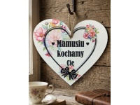 mdf Zawieszka serce 13x12 cm MAMUSIU KOCHAMY CIĘ #4826