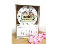mdf Zegar z kalendarzem 40x19 cm BABCIU Kochamy Cię... #2602