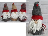 MIKOŁAJ świąteczny bożonarodzeniowy w wełnianym stroju 44 cm