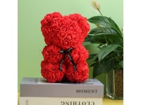 Miś, niedźwiadek z czerwonych piankowych róż 23 cm