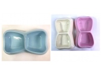 Miska podwójna dla psa kota plastikowa 30x18x6 cm mix kolor