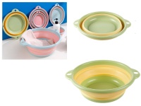 Miska silikonowo - plastikowa składana 20x7,5 cm ZIELONO-ZÓŁTA