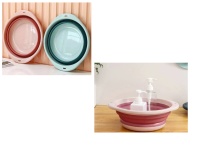 Miska  silikonowo - plastikowa składana 10L 44x35x15 cm MIX KOLOR