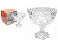 Miska szklana na nóżce 18x18 cm ROMBY