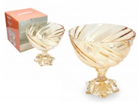 Miska szklana na nóżce 18x18 cm w kolorze bursztynu WIR