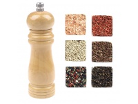 Młynek drewniany tradycyjny do pieprzu, soli jasne drewno, ceramiczne ostrze 15x4,5 cm