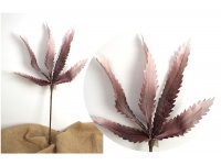 mp Bukiet liście piankowe POSTRZĘPIONE wys. 80 cm 5 liści BRĄZOWO BIAŁY