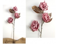 mp Kwiat RÓŻA piankowa zasuszona wys. 80 cm (3 kwiaty 10-12 cm) RÓŻOWA