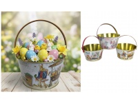 mp Wiaderko, osłonka metalowa WIELKANOCNA 19x10 cm MIX WZORÓW