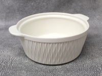 Naczynie ceramiczne z tłoczonym wzorem 27x10 cm BIAŁE