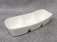 Naczynie, miska ceramiczna dzielona na trzy 29,5x11x6 cm BIAŁE