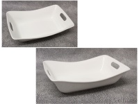 Naczynie, półmisek ceramiczny 32x21x8 cm BIAŁY