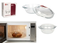 Naczynie żaroodporne 1L okrągłe z pokrywką 20x7 cm 