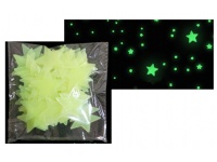 Naklejki dekoracyjne FLUORESCENCYJNE GWIAZDKI 3cm - 100 szt