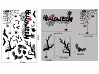 Naklejki HALLOWEEN na okno bezklejowe NIETOPERZ 30x20 cm