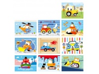 Naklejki piankowe 3D puzzle (10 arkuszy) 17,5x13 cm POJAZDY