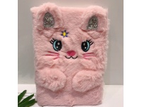 Notatnik, notes, milutki pamiętnik PLUSZOWY KOTEK (różowy) A5 - 1 szt