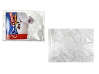 Obrus plamoodporny 140x80 cm BIAŁY ze srebrną nitką w liście