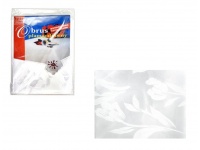 Obrus plamoodporny 140x80 cm BIAŁY z wzorem kwiatów