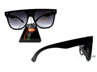 Okulary przeciwsłoneczne damskie, plastikowe oprawki CZARNE - 1 szt #0030