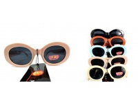 Okulary przeciwsłoneczne dziecięce, plastikowe oprawki (mix kolor) OWALNE - 1 szt #0011