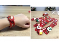 Opaska, bransoletka na rękę bożonarodzeniowa LED świecąca 22x3 cm MIX WZORÓW - 1 szt