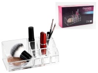 Organizer akrylowy na pędzle, kosmetyki 17x9x6,5 cm
