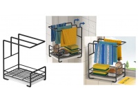 Organizer na zlew metalowy 26x22x14,5 cm CZARNY
