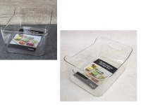 Organizer, wkład do szuflady, lodówki plastik 30x21x13 cm TRAMSPARENTNY gładki