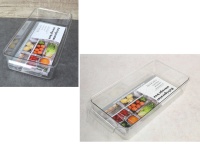 Organizer, wkład do szuflady, lodówki plastik 31x16x6,5 cm TRANSPARENTNY gładki