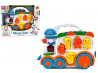 Organki dla dzieci LOKOMOTYWA (światło, dźwięk) w kartonie 26x20,5x6 cm