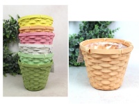 Osłonka bambusowa okrągła z folią MIX KOLOR 18x15 cm