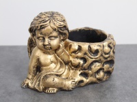 Osłonka betonowa ANIOŁ 22x17x15 cm ZŁOTA