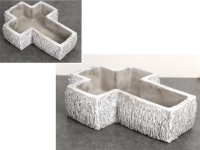Osłonka betonowa KRZYŻ wzór KORA 26x19,5x7 cm SZARA