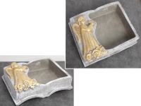 Osłonka betonowa KSIĄŻKA ZE ZŁOTYM ANIOŁEM 23x19x7,5 cm SZARA