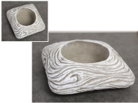 Osłonka betonowa KWADRATOWA Z WZOREM 16x5 cm SZARA