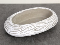 Osłonka betonowa OWALNA Z WZOREM 21x13,5x5 cm SZARA