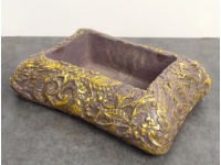 Osłonka betonowa PROSTOKĄTNA 25x17x7 cm BRĄZOWO-ZŁOTA