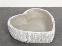 Osłonka betonowa SERCE wzór Kora 19x18x5,5 cm SZARA