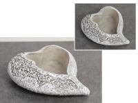 Osłonka betonowa SERCE Z WZOREM 20x16x6 cm SZARA