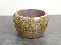 Osłonka betonowa Z WZOREM 13,5x9 cm BRĄZOWO-ZŁOTA