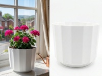 Osłonka, doniczka ASTORIA 13x11 cm - BIAŁA