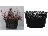 Osłonka, doniczka CORONA czarna DUO 26x15,5x13,5 cm - 1 szt
