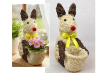 Osłonka, doniczka dekoracyjna z wełny drzewnej KRÓLIK 37x26x18 cm