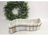 Osłonka drewniana FALA z folią 45x15x10 cm - brązowa bielona