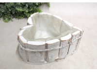 Osłonka drewniana SERCE 20x10 cm BIAŁA