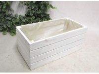 Osłonka drewniana SKRZYNECZKA z folią 30x15x13 cm - biała