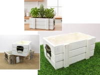 Osłonka drewniana SKRZYNIA 24x15x11 cm MIX KOLOR