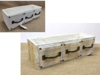 Osłonka drewniana SZUFLADA z trzema uchwytami 40x14x12 cm mix kolor