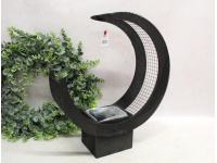 Osłonka drewniana z siatką z drutu KSIĘŻYC 36x13x43 cm CZARNA